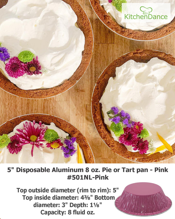 5" Disposable Aluminum Foil Tart Pan - Individual Pie Pan   #501NL