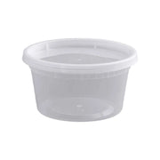 Tripack Deli Pro 12 oz. Round Microwavable Food Storage Deli Container With Lid Combo Pack - #TD40012 - Pack of 48 Tripack Deli Pro