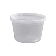 Tripack Deli Pro 16 oz. Round Microwavable Food Storage Deli Container With Lid Combo Pack - #TD40016- Pack of 48 Tripack Deli Pro