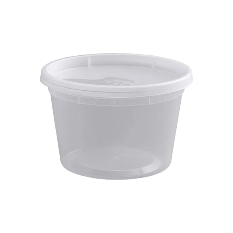 Tripack Deli Pro 16 oz. Round Microwavable Food Storage Deli Container With Lid Combo Pack - #TD40016- Pack of 48 Tripack Deli Pro