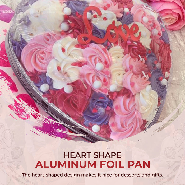 Disposable Heart Shaped Foil Pan with Plastic Dome Lid   #339P