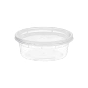 Tripack Deli Pro 8 oz. Round Microwavable Food Storage Deli Container With Lid Combo Pack - #TD40008 -Pack of 48 Tripack Deli Pro