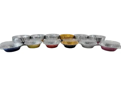 5" Aluminum Foil Disposable Tart Pan with Plastic Lid - #501P KitchenDance