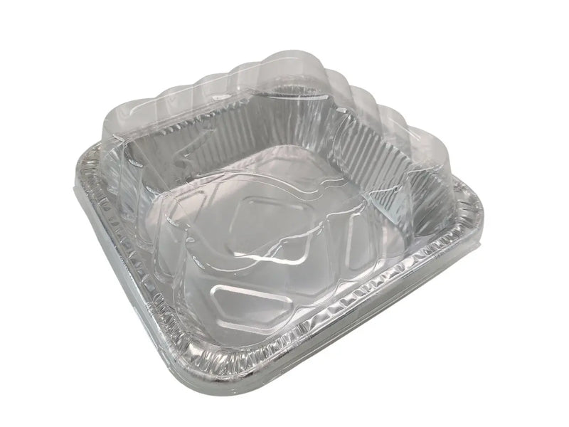 10" Square Roasting or Cake Pan with Plastic Dome Lid   #3600P Durable Packaging
