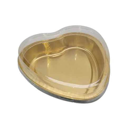 8 oz.  Disposable Heart shaped Foil Pan with Snap-on Plastic Lid  #A255P KitchenDance