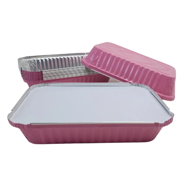 Colored Disposable Aluminum 1½ lb. Shallow Oblong Pan with Board Lid #6417L KitchenDance