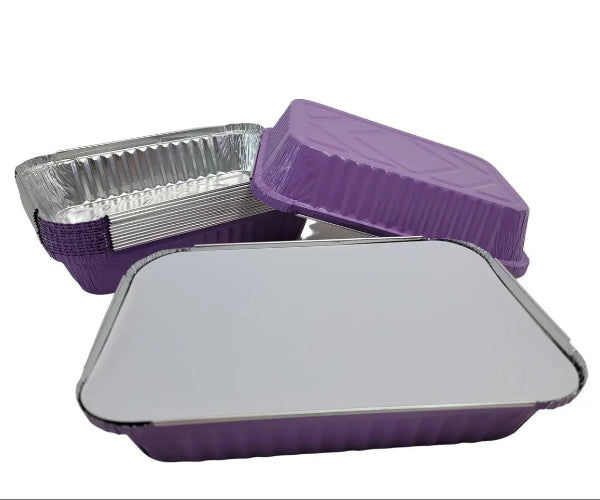 Colored Disposable Aluminum 1½ lb. Shallow Oblong Pan with Board Lid #6417L KitchenDance
