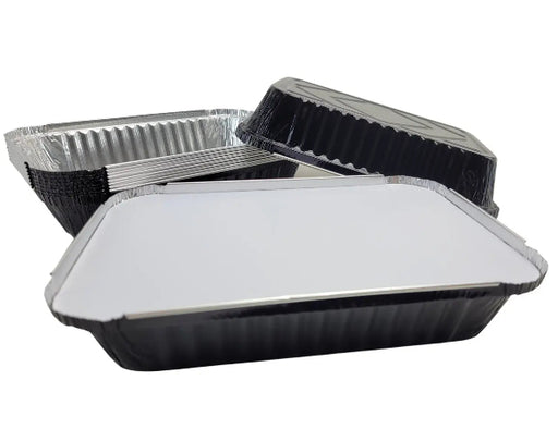 Colored Disposable Aluminum 1½ lb. Shallow Oblong Pan with Board Lid #6417L KitchenDance