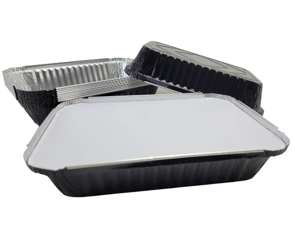Colored Disposable Aluminum 1½ lb. Shallow Oblong Pan with Board Lid #6417L KitchenDance