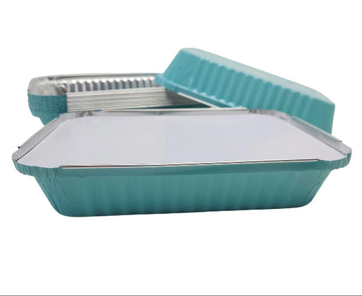 Colored Disposable Aluminum 1½ lb. Shallow Oblong Pan with Board Lid #6417L KitchenDance