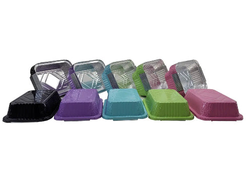 Colored Aluminum 1½ lb. Foil Carryout Pan with Board Lid  #7650L KitchenDance