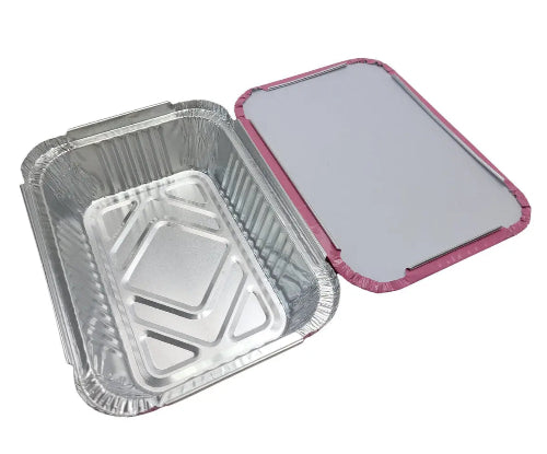 Colored Aluminum 1½ lb. Foil Carryout Pan with Board Lid  #7650L KitchenDance
