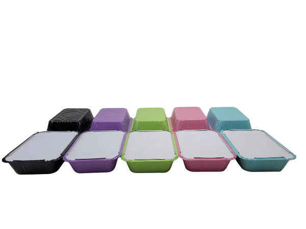 Colored Aluminum 1½ lb. Foil Carryout Pan with Board Lid  #7650L KitchenDance