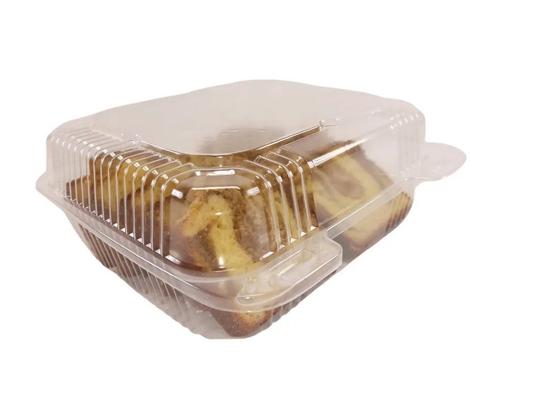 8" Square Plastic Hinged Deli Container     #CPC895 Durable Packaging