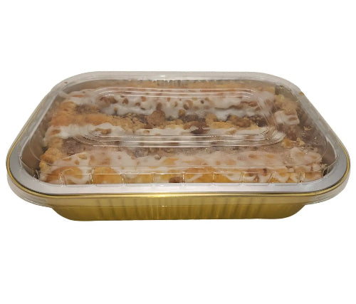 8" x 5" Colored Heavy Aluminum Entrée Pan with Plastic Lid #A67P KitchenDance