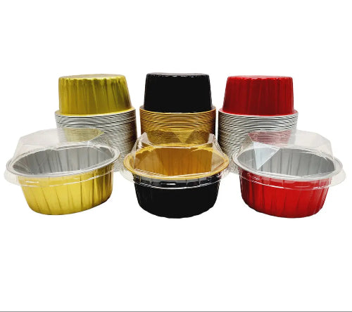 4.5 oz. Colored Aluminum Ramekin or Dessert Cup with Lid #A35P KitchenDance