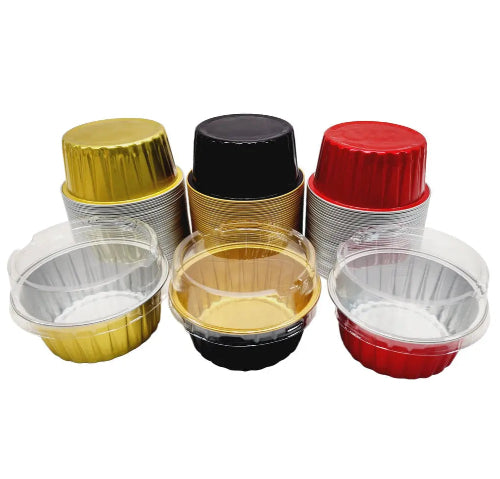 4.5 oz. Colored Aluminum Ramekin or Dessert Cup with Lid #A35P KitchenDance