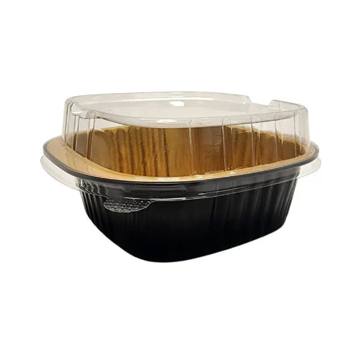 5" x 5" Colored Aluminum  Heavy Foil Square Pan with Lid Combo #A69P KitchenDance