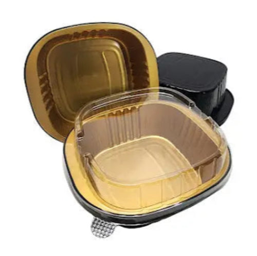 5" x 5" Colored Aluminum  Heavy Foil Square Pan with Lid Combo #A69P KitchenDance