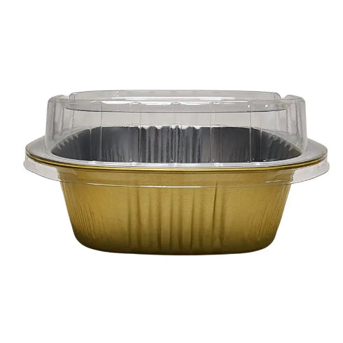 5" x 5" Colored Aluminum  Heavy Foil Square Pan with Lid Combo #A69P KitchenDance