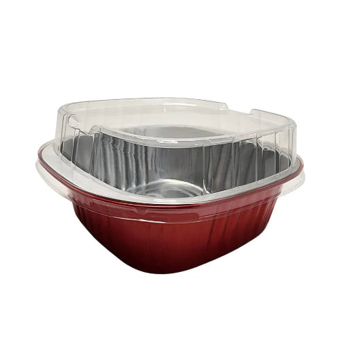 5" x 5" Colored Aluminum  Heavy Foil Square Pan with Lid Combo #A69P KitchenDance