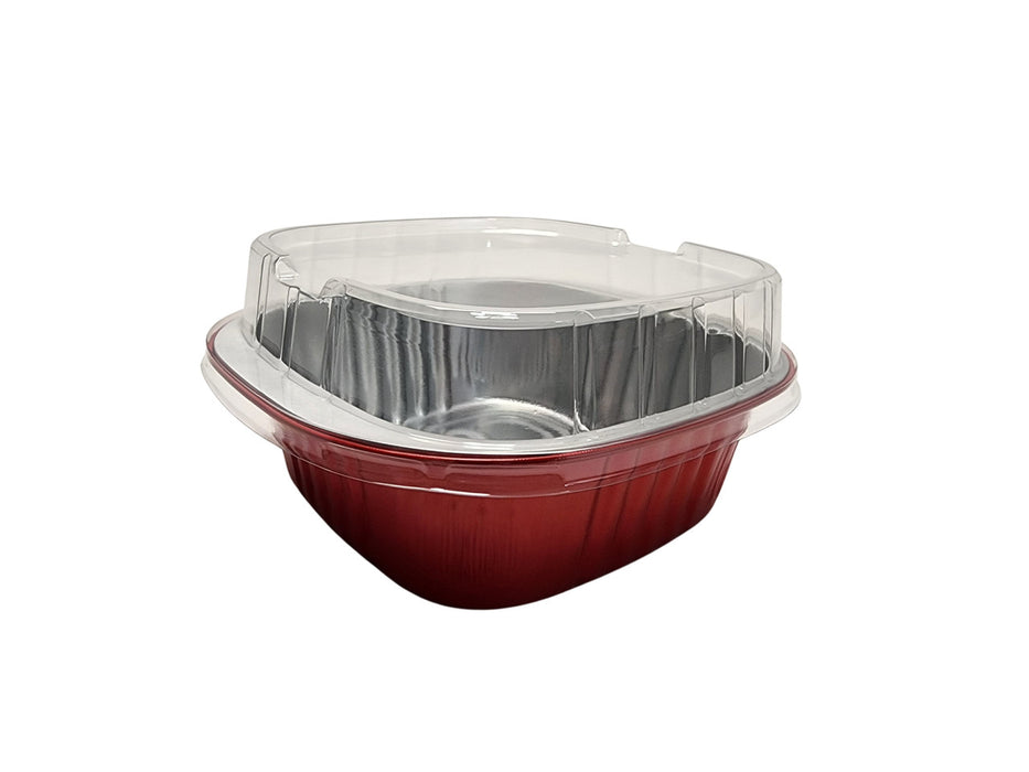 5" x 5" Colored Aluminum  Heavy Foil Square Pan with Lid Combo #A69P