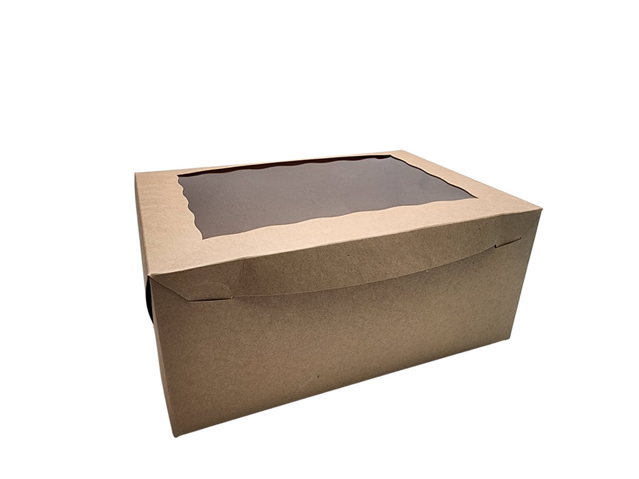 14 x 10 x 4" Kraft Lock Tab Bakery Box - Pack of 10  #14104K