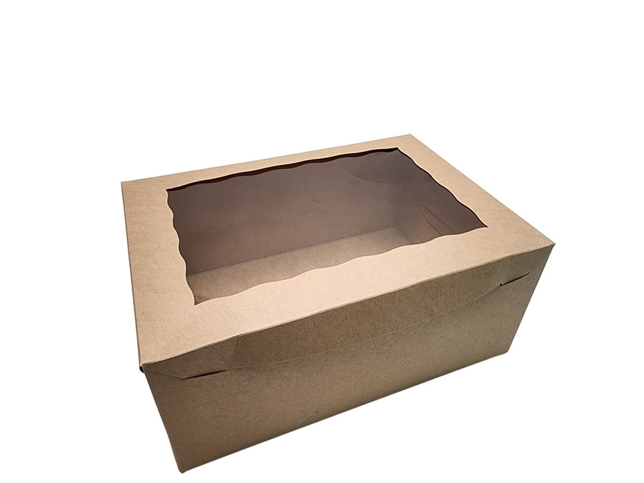 14 x 10 x 4" Kraft Lock Tab Bakery Box - Pack of 10  #14104K