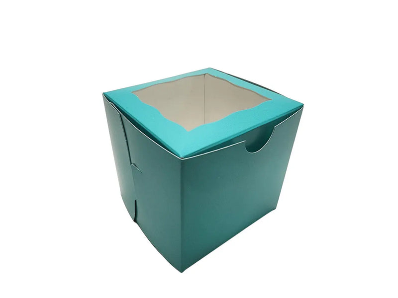 4" x 4" x 4" Colored Lock & Tab Box with Window - Pack of 10  #444W BRP Box shop