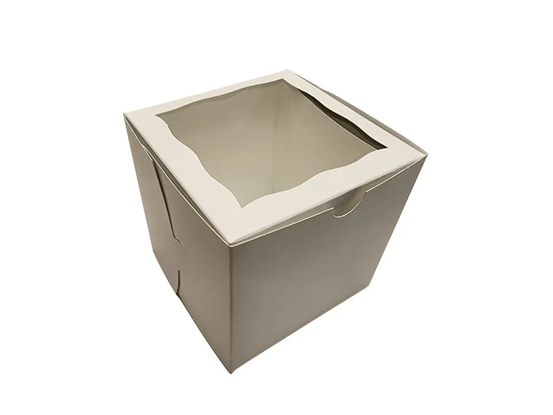 6 x 6 x 6 White Lock Tab Box with Window - Pack of 10  #2388 BRP Box shop