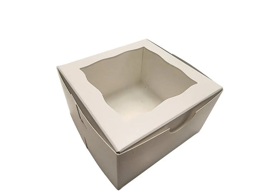 4 x 4 x 2-1/2 Lock Tab Bakery Box with Window - Pack of 10 - #442W BRP Box shop