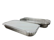 3 lb. Disposable Aluminum Foil Oblong Pan with Board Lid #110L D&W Fine Pack