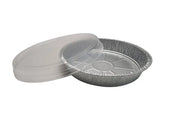 Handi-Foil 9" Round Handistax Take-out Container with Clear Plastic Lid - #846 HFA Inc. -- Handi-foil of America