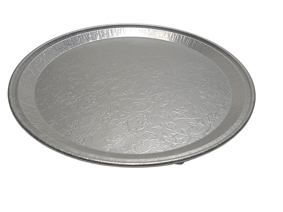 Bandeja de aluminio para catering de 12" con tapa de cúpula alta - Paquete de 25 n.° 12P