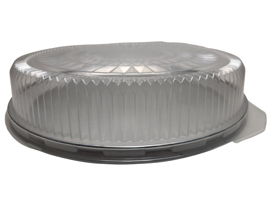 Bandeja de aluminio reutilizable para catering de 16" con tapa de cúpula alta, paquete de 25, n.° 16P