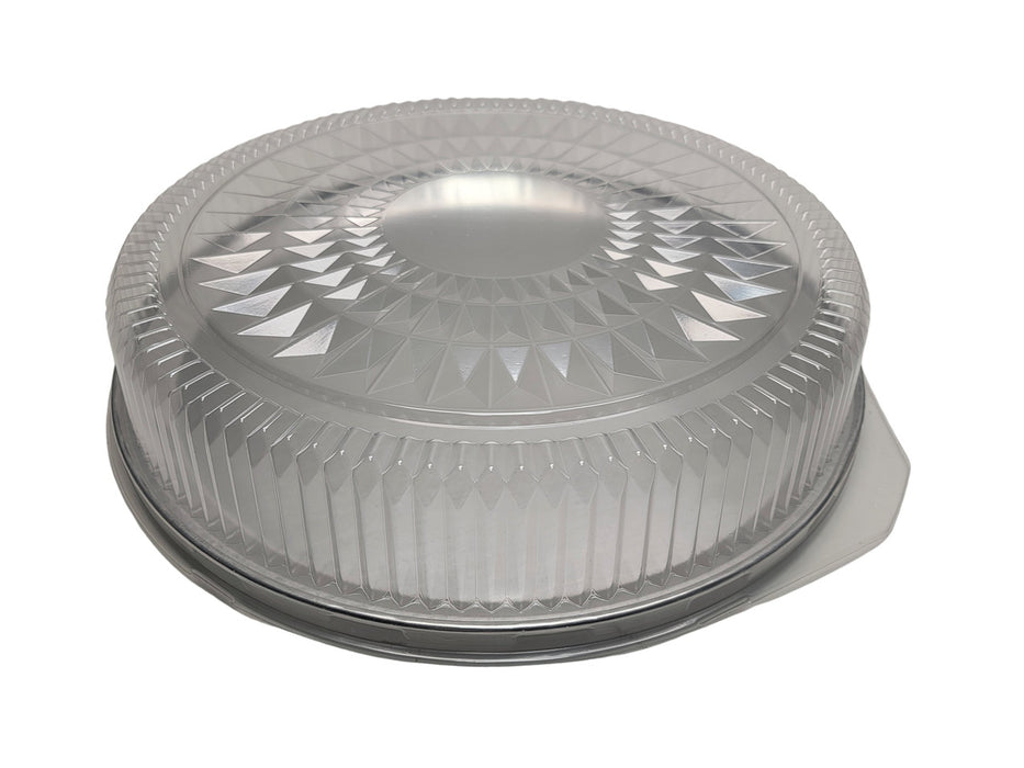 Bandeja de aluminio reutilizable para catering de 16" con tapa de cúpula alta, paquete de 25, n.° 16P