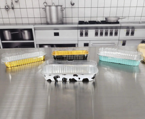 Rectangular Colored Aluminum Baking Tin with Plastic Lid - #A43P KitchenDance