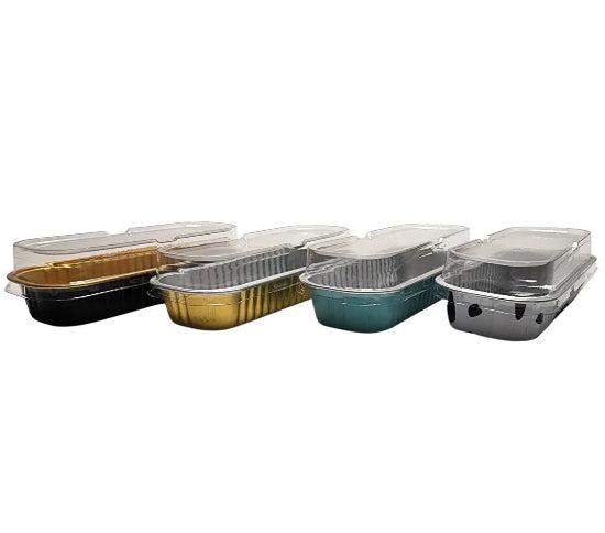 Rectangular Colored Aluminum Baking Tin with Plastic Lid - #A43P KitchenDance