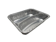 Disposable Aluminum Foil Two Compartment Hot Dog Tray   #215 Durable Packaging