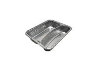 Disposable Aluminum Foil Two Compartment Hot Dog Tray   #215 Durable Packaging