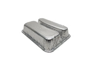 Disposable Aluminum Foil Two Compartment Hot Dog Tray   #215 Durable Packaging