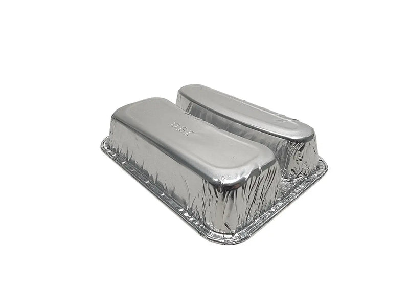 Disposable Aluminum Foil Two Compartment Hot Dog Tray   #215 Durable Packaging
