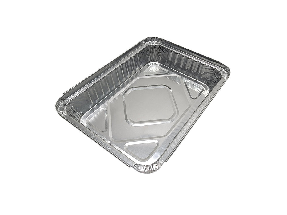 Bandeja de aluminio para llevar de 1½ lb con tapa de cartón, poco profunda, n.° 230 l