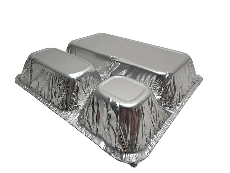 Extra Large Disposable 3 Compartment Tray with Board Lid   #2345L HFA Inc. -- Handi-foil of America