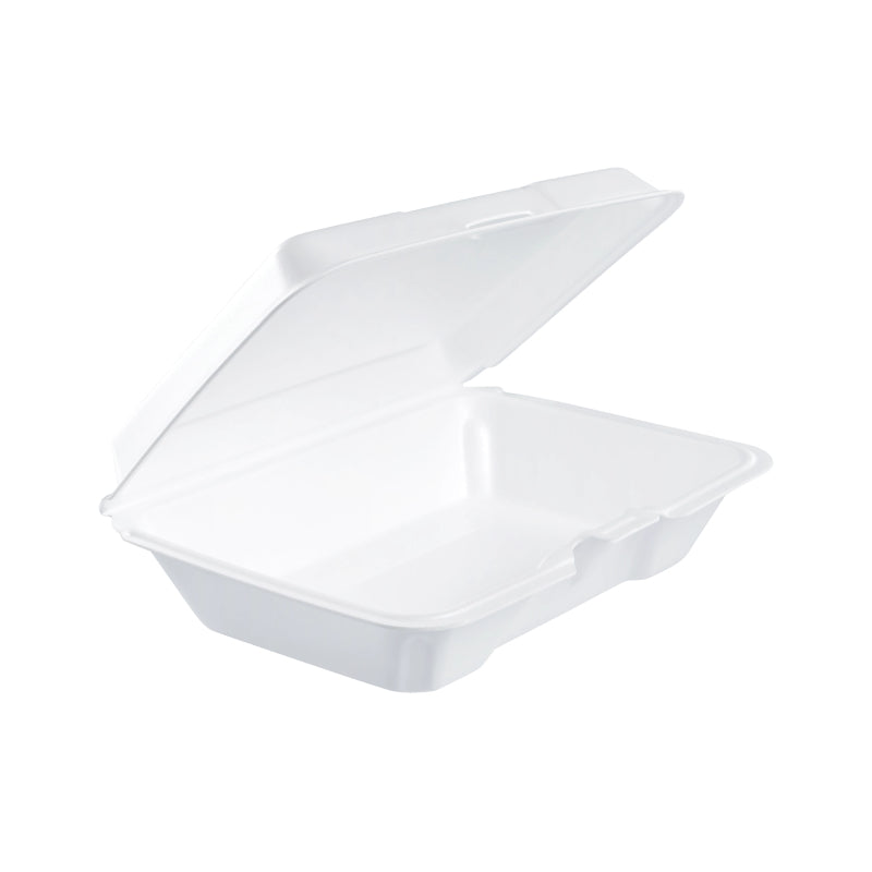 9 x 6 XPS Foam White Shallow Container with Removable Lid - #206HT1R