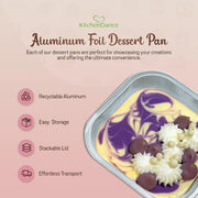 4" Square Colored Aluminum Foil Dessert Pan with Snap-On Plastic Lid   #A6P KitchenDance