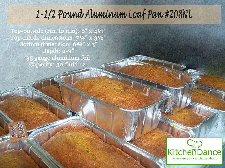 D & W Fine Pack 1½ lb. Disposable Aluminum Foil Loaf Pan  #208NL