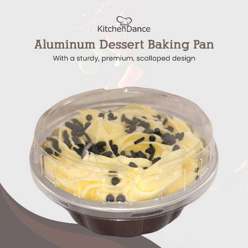 8 oz. Disposable Round Aluminum Foil Pan with Snap-on Plastic Lid #A8P KitchenDance