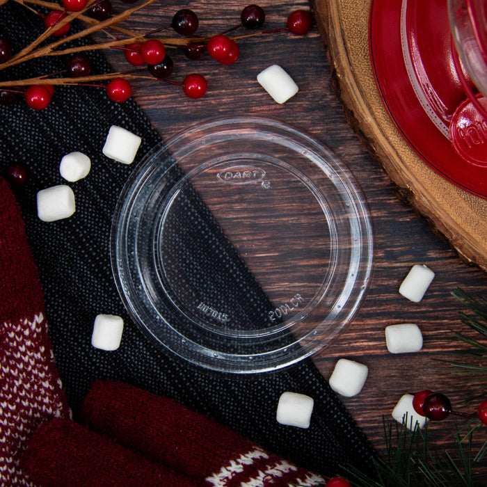 20 oz. OPS Plastic Non-Vented Clear Dome Lid - Sleeve of 100 - #20DLCR