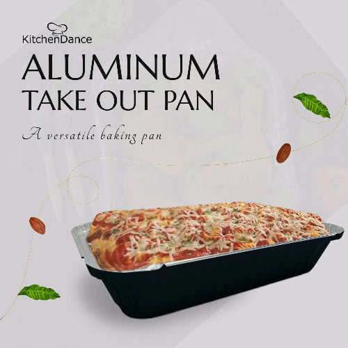 Colored 1½ lb. Shallow Foil Oblong Pan with Plastic Lid #6417P KitchenDance